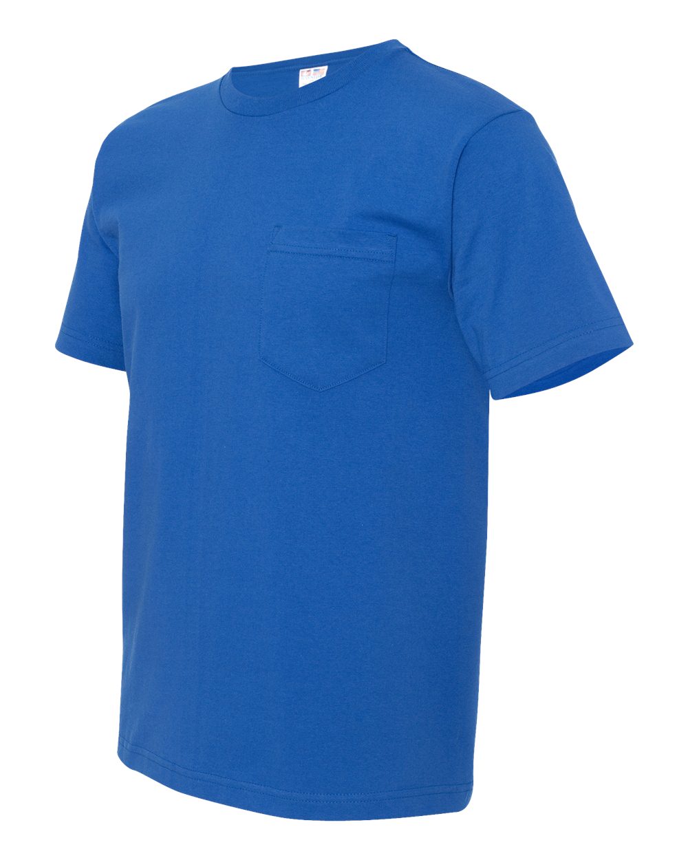 Unisex USA-Made Midweight Pocket T-Shirt - Side - B03079753 - Royal
