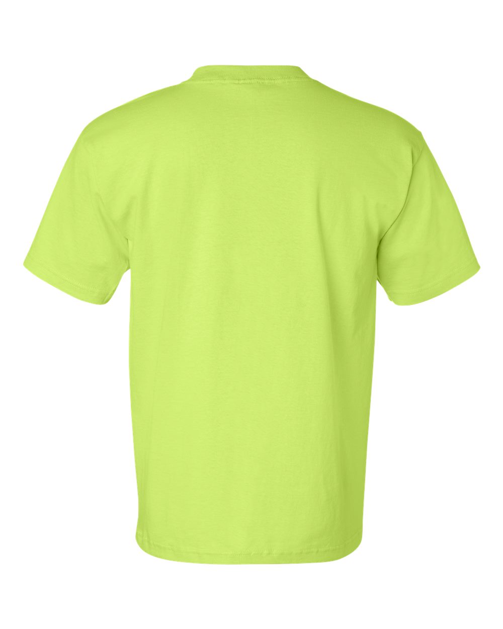 Unisex USA-Made Pocket T-Shirt - Back - B04279173 - Lime Green