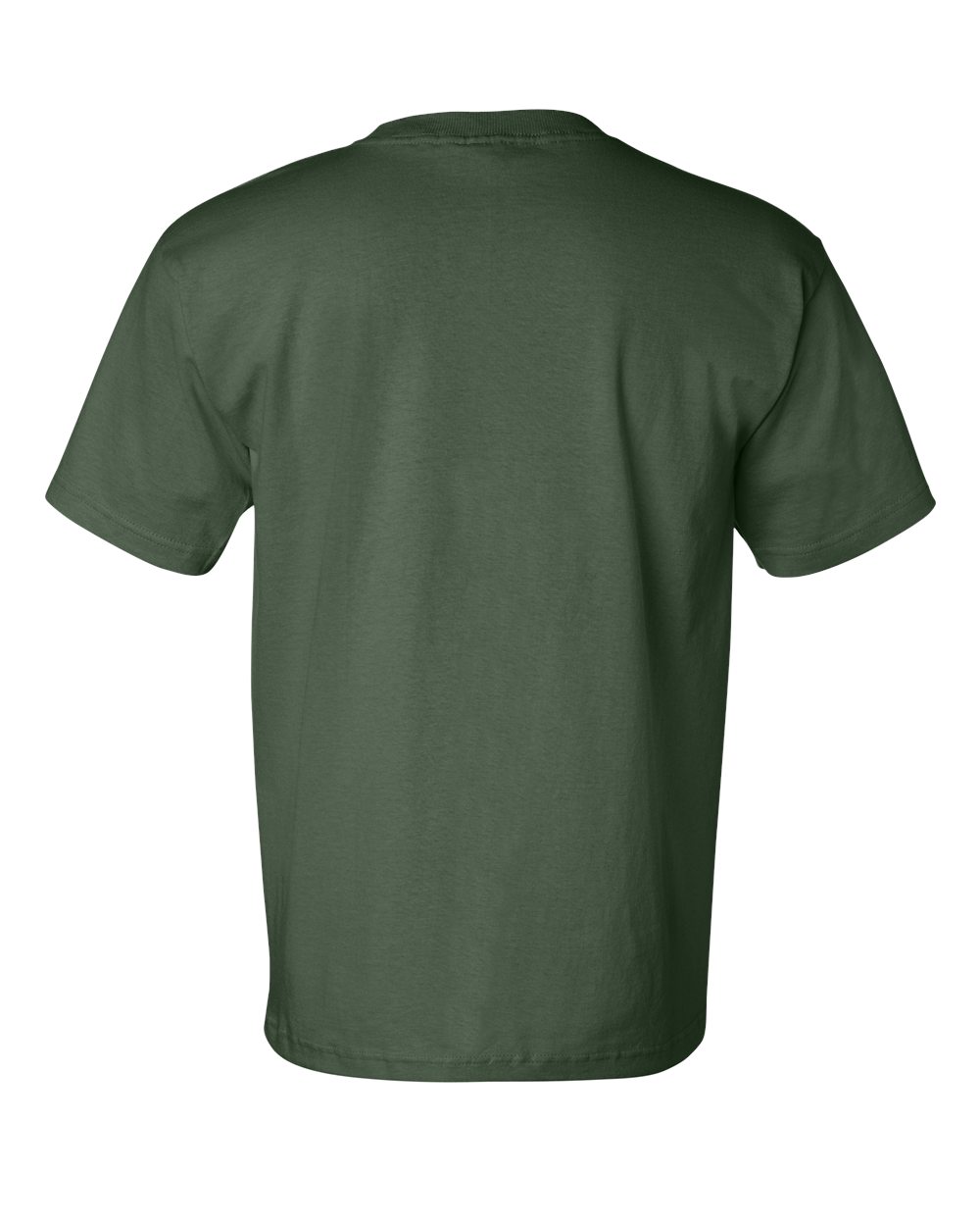 Unisex USA-Made Pocket T-Shirt - Back - B04279543 - Forest Green