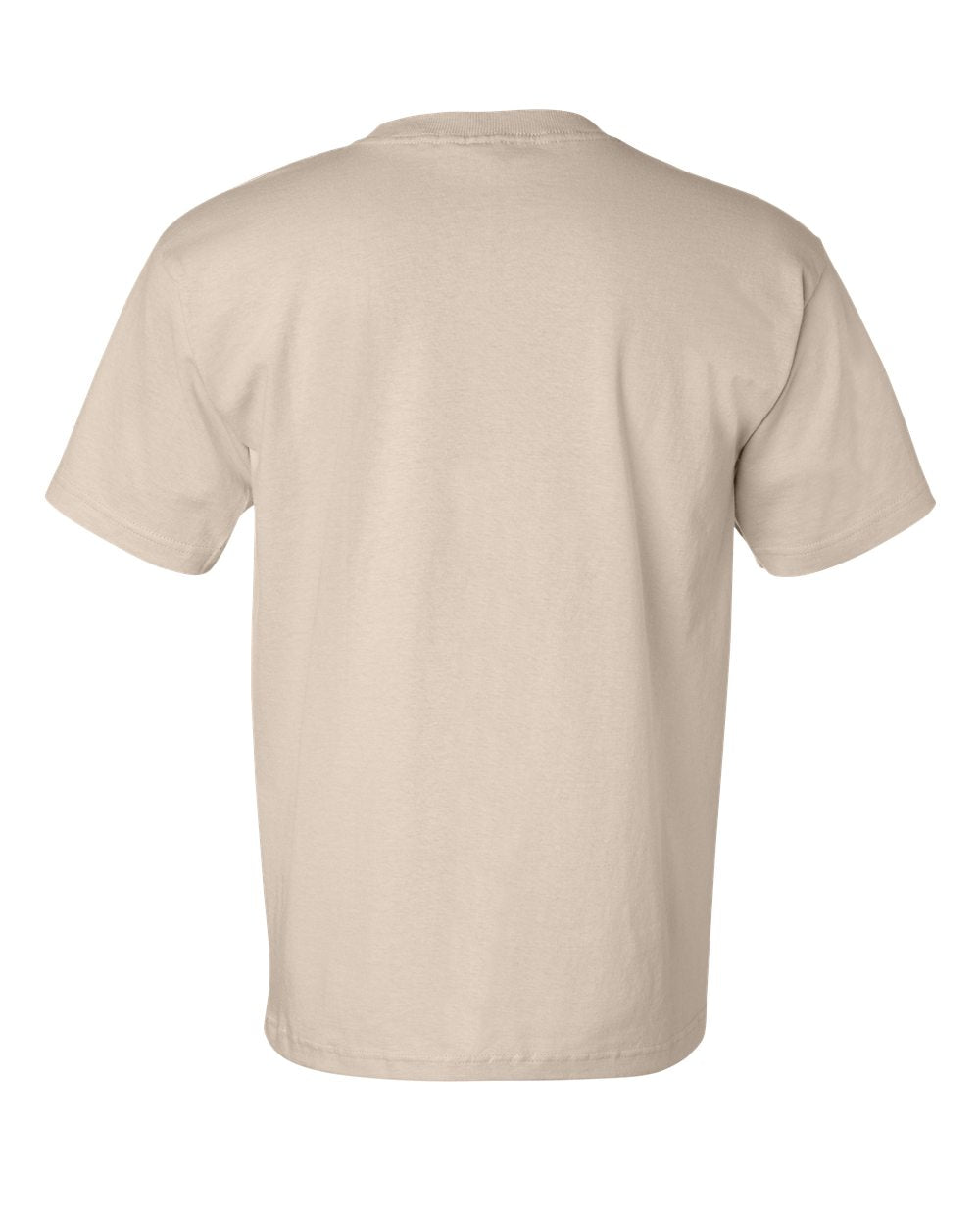 Unisex USA-Made Pocket T-Shirt - Back - B04279833 - Sand