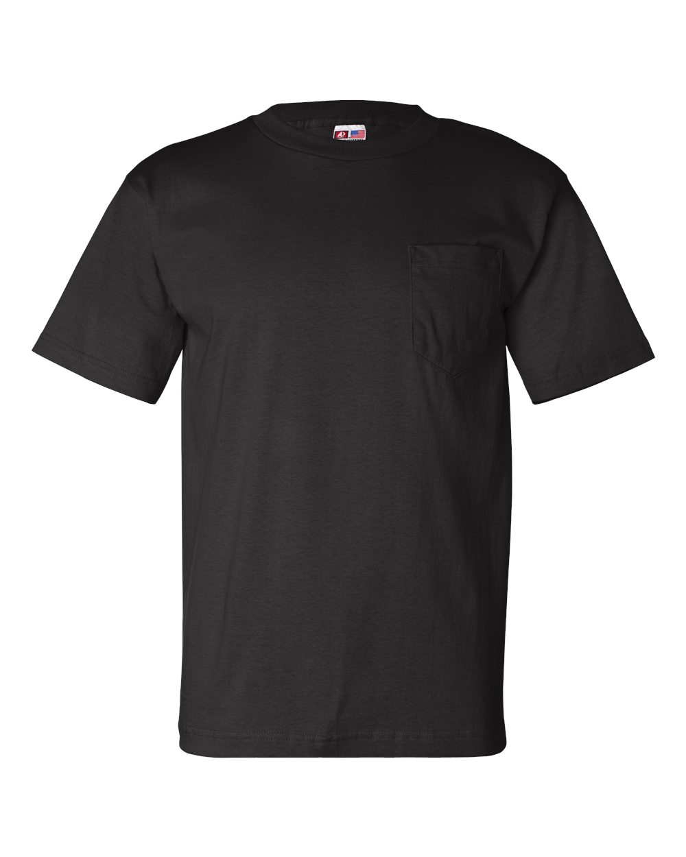 Unisex USA-Made Pocket T-Shirt - Front - B04279503 - Black