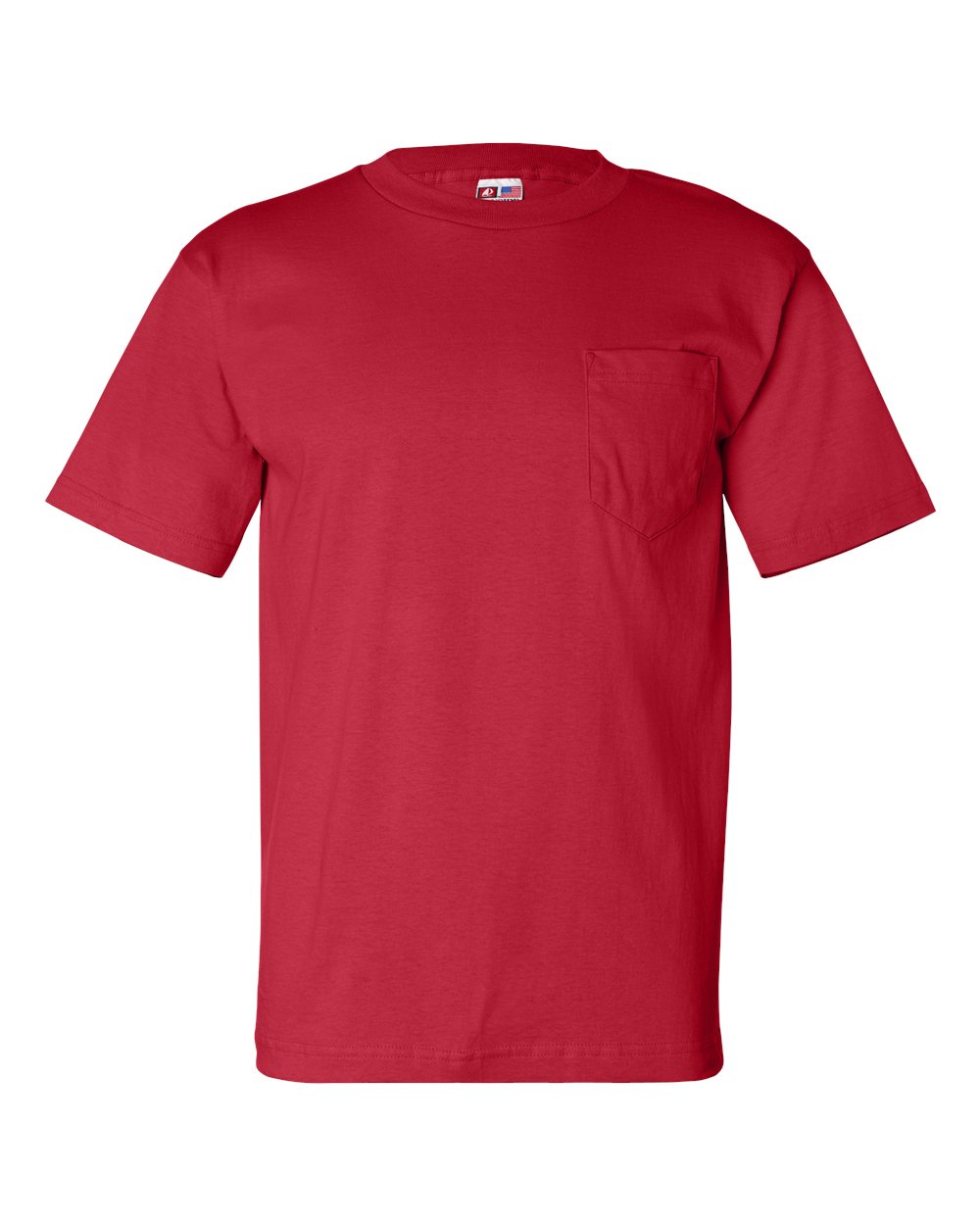 Unisex USA-Made Pocket T-Shirt - Front - B04279703 - Red