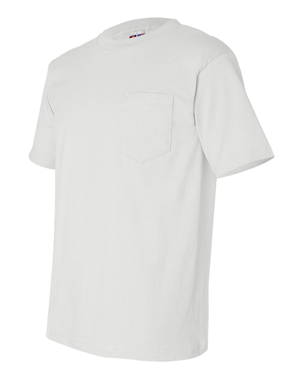 Unisex USA-Made Pocket T-Shirt - Side - B04279003 - White