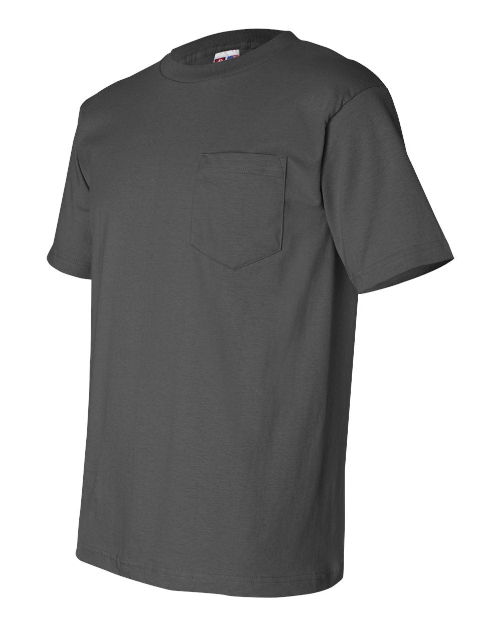 Unisex USA-Made Pocket T-Shirt - Side - B04279093 - Charcoal