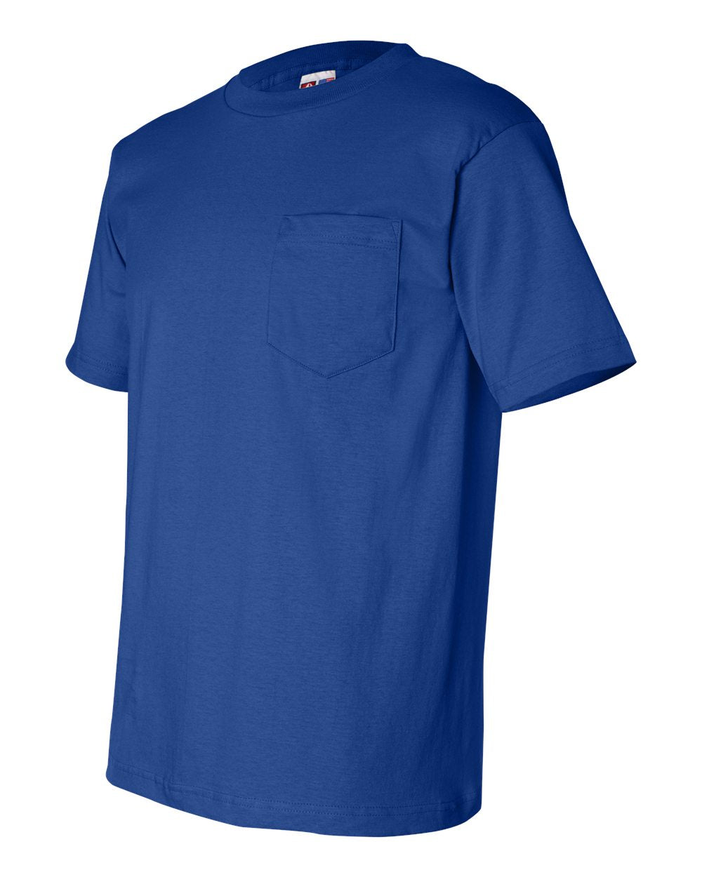 Unisex USA-Made Pocket T-Shirt - Side - B04279753 - Royal Blue