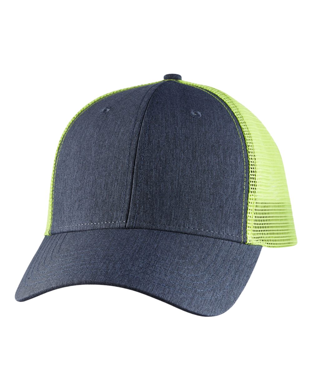 Sport Trucker Cap - Front - B852E8120 - Navy/ Neon Yellow