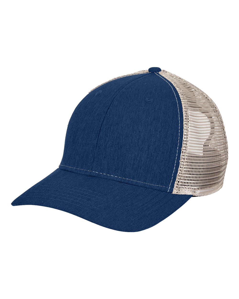 Sport Trucker Cap - Front - B852E8140 - Navy/ Tan
