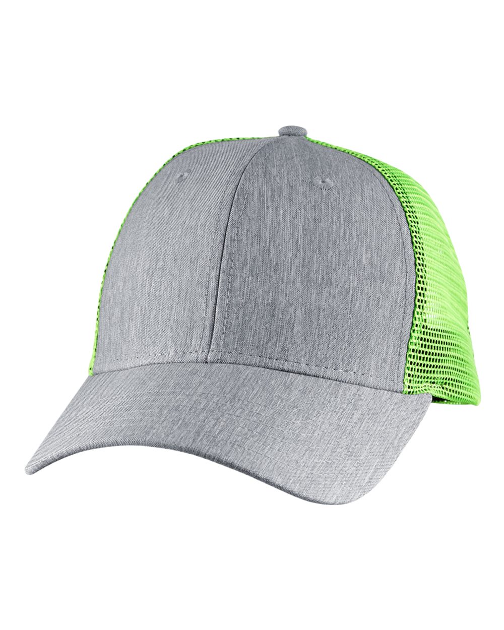 Sport Trucker Cap - Front - B852E8160 - Light Grey/ Neon Green
