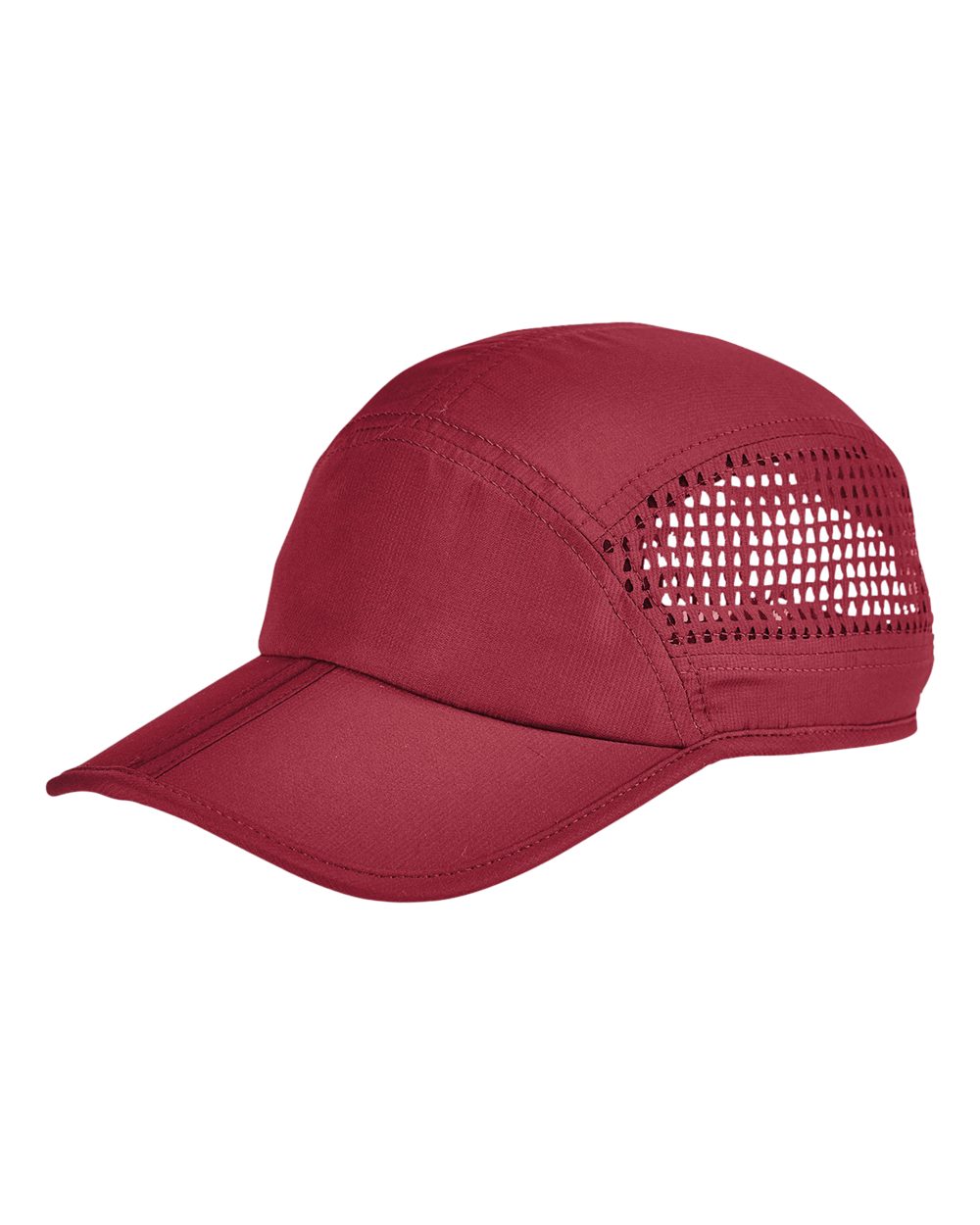 Foldable Bill Performance Cap - Front - B864E8700 - Red