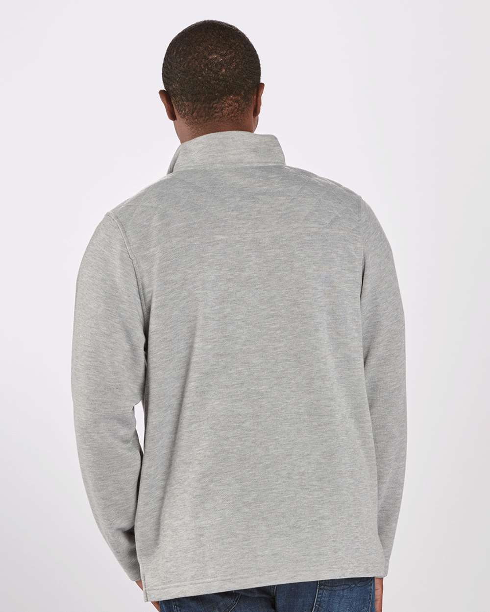 Unisex Sullivan Quarter-Zip Pullover - OnModelBack - B12903091 - Oxford Heather