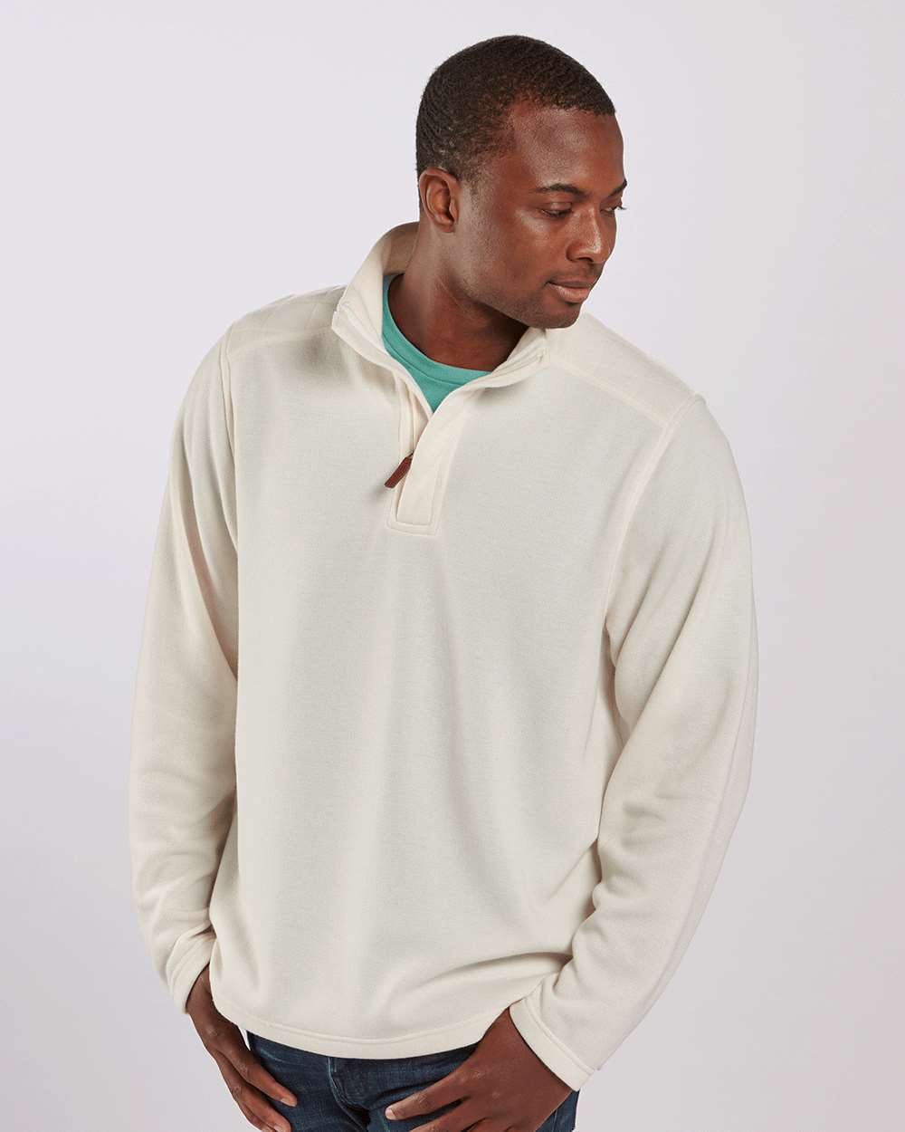 Unisex Sullivan Quarter-Zip Pullover - OnModelSide - B12903241 - Natural Heather