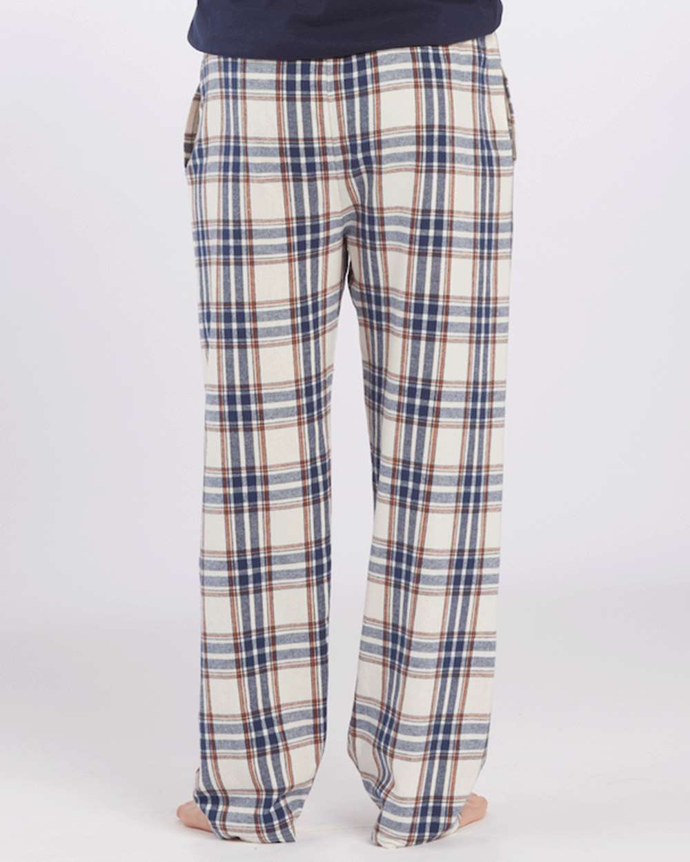 Men's Harley Flannel Pants - OnModelBack - B13203241 - Natural Indigo Plaid