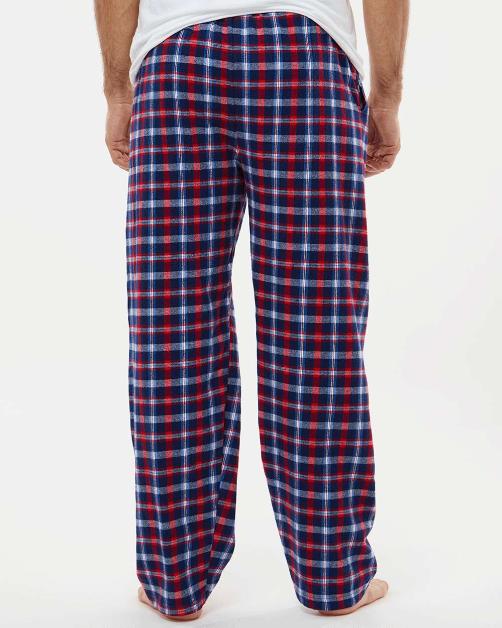 Men's Harley Flannel Pants - OnModelBack - B13203705 - Red Blue Plaid