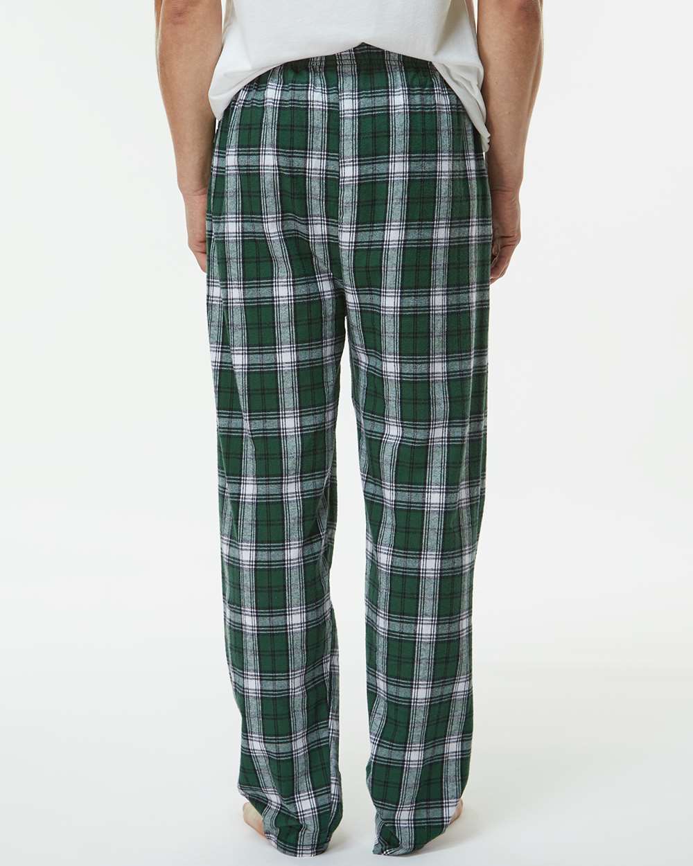 Men's Harley Flannel Pants - OnModelBack - B13203921 - Green/ White Plaid