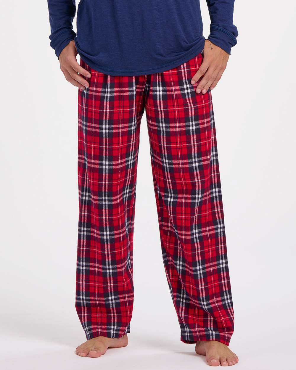 Men's Harley Flannel Pants - OnModelFront - B13203361 - Navy/ Red Plaid