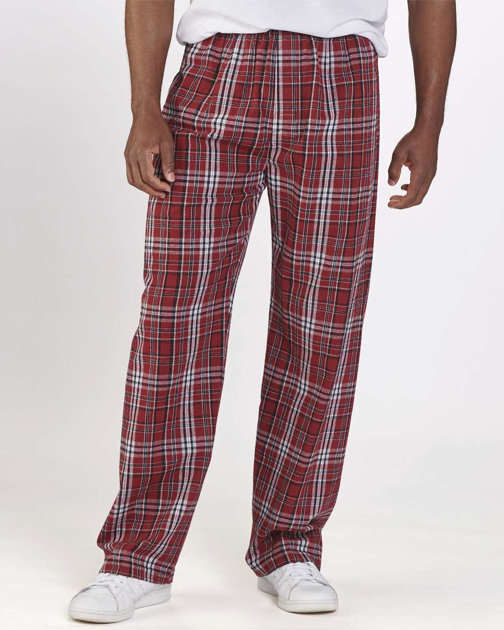 Men's Harley Flannel Pants - OnModelFront - B13203561 - Garnet/ Black Plaid