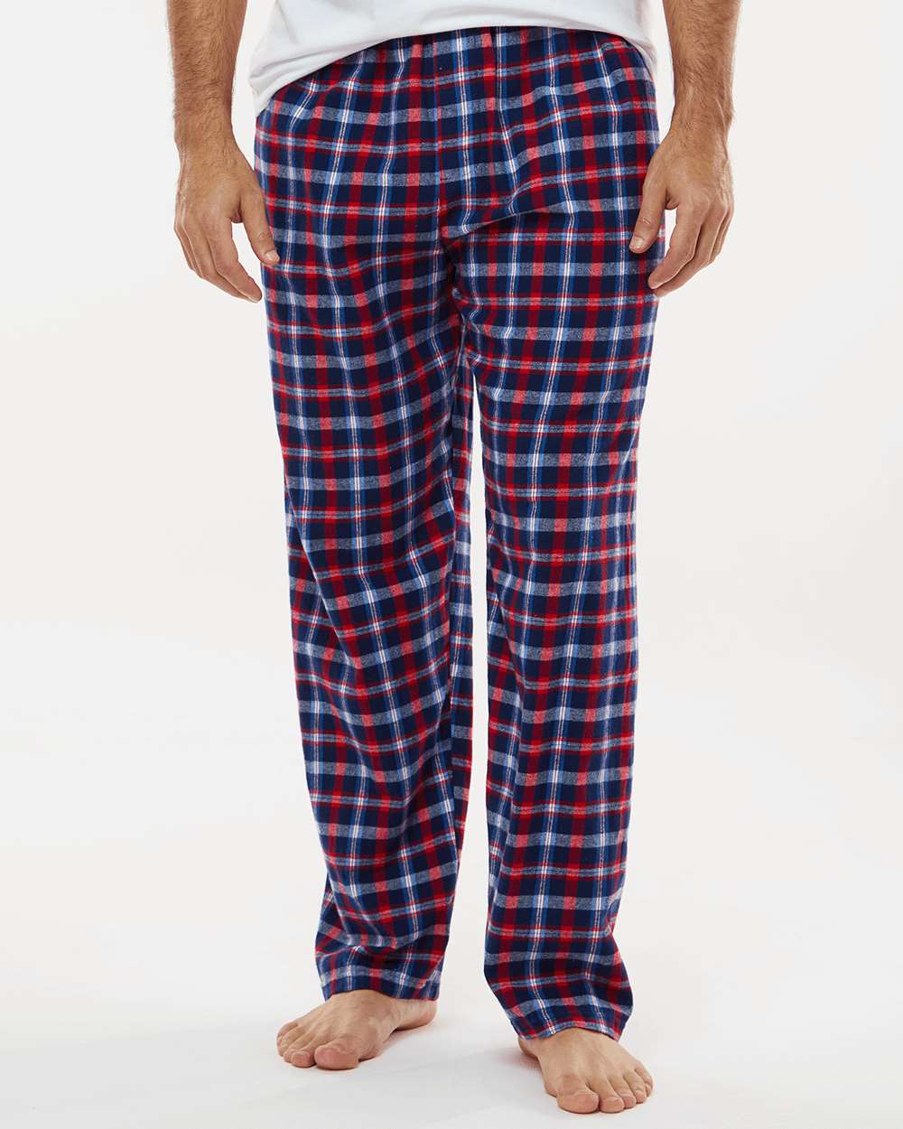 Men's Harley Flannel Pants - OnModelFront - B13203705 - Red Blue Plaid