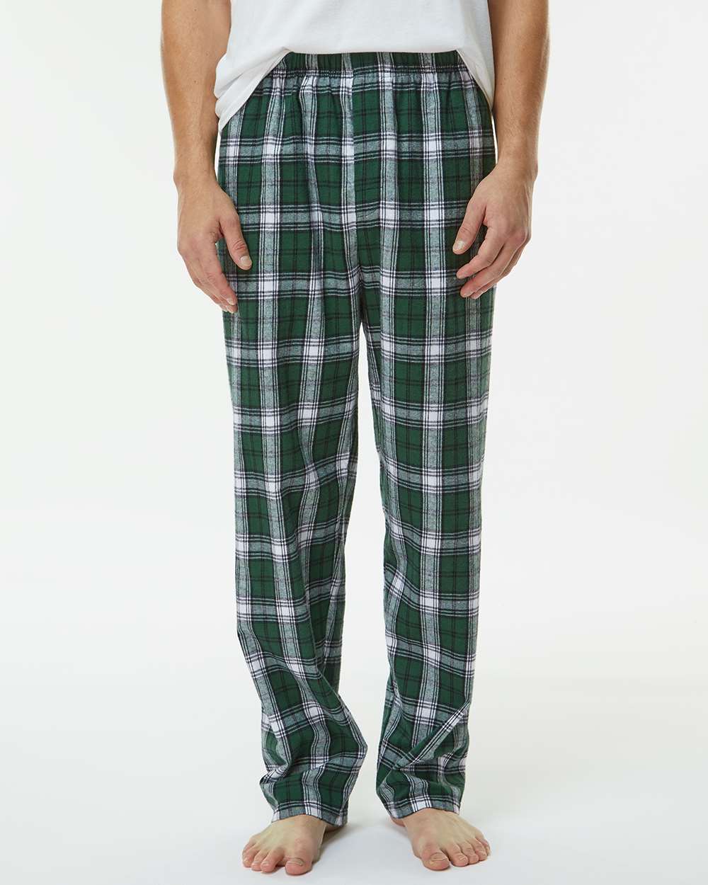 Men's Harley Flannel Pants - OnModelFront - B13203921 - Green/ White Plaid