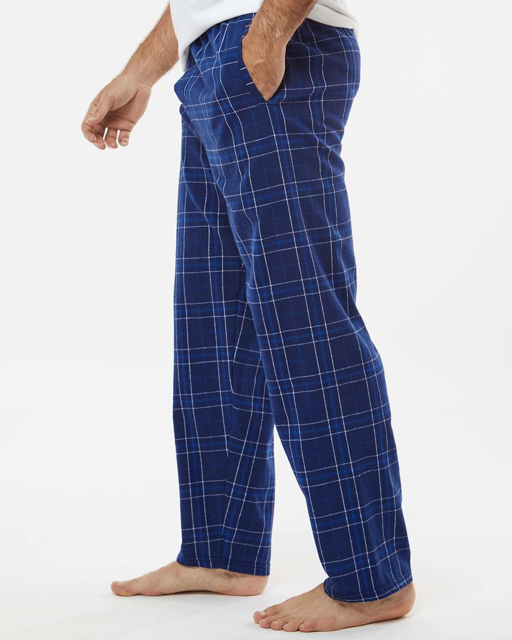 Men's Harley Flannel Pants - OnModelSide - B13203121 - Navy Field Day Plaid