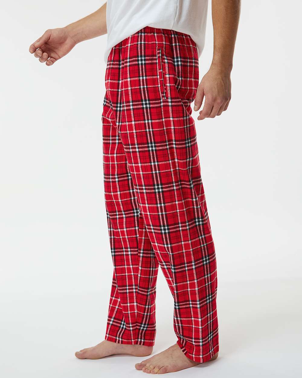 Men's Harley Flannel Pants - OnModelSide - B13203911 - Red/ White