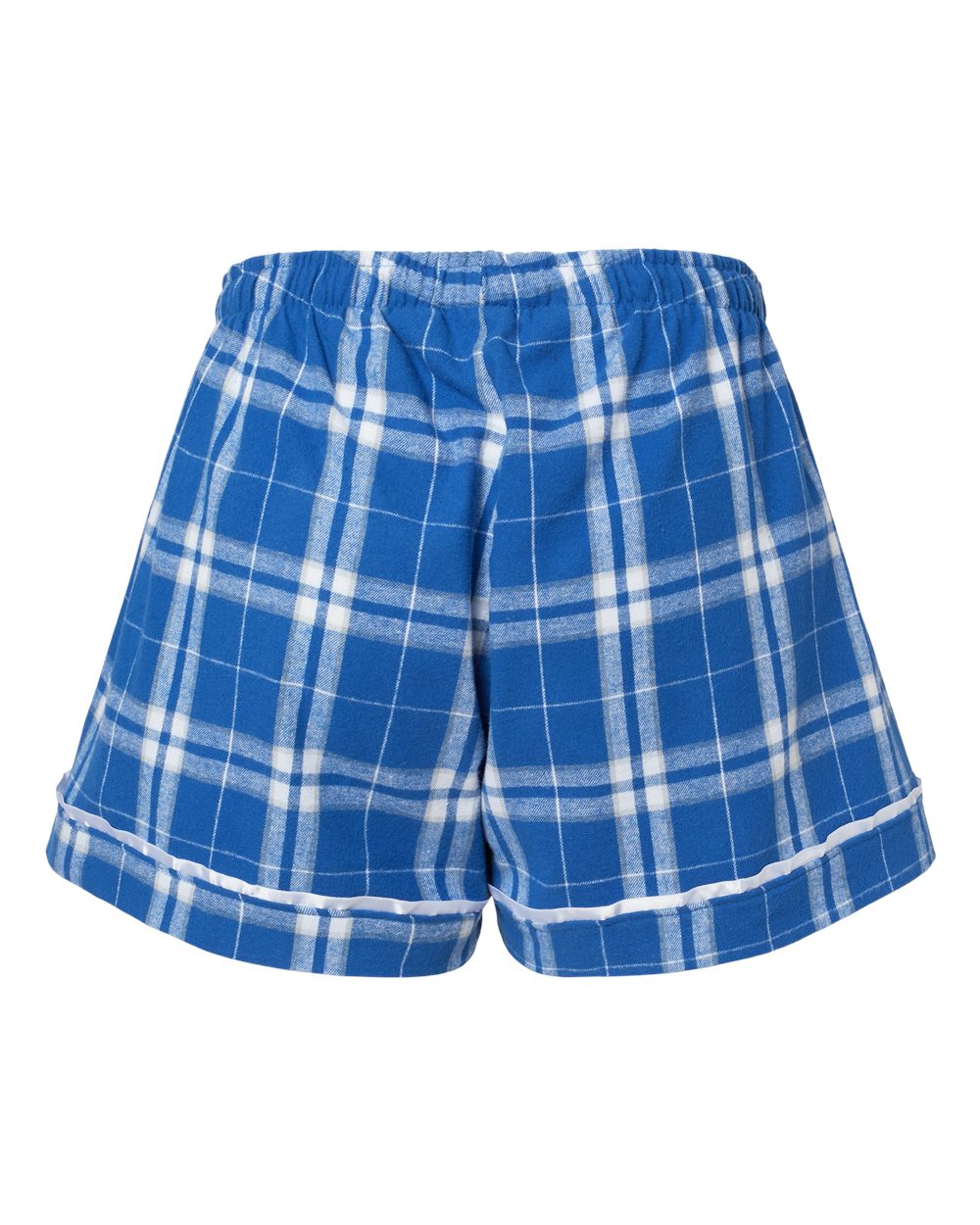 Women's Flannel Shorts - Back - B14403141 - Royal/ Silver Plaid