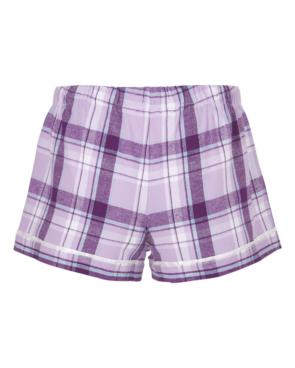Women's Flannel Shorts - Back - B14403671 - Lavender Sophia Plaid