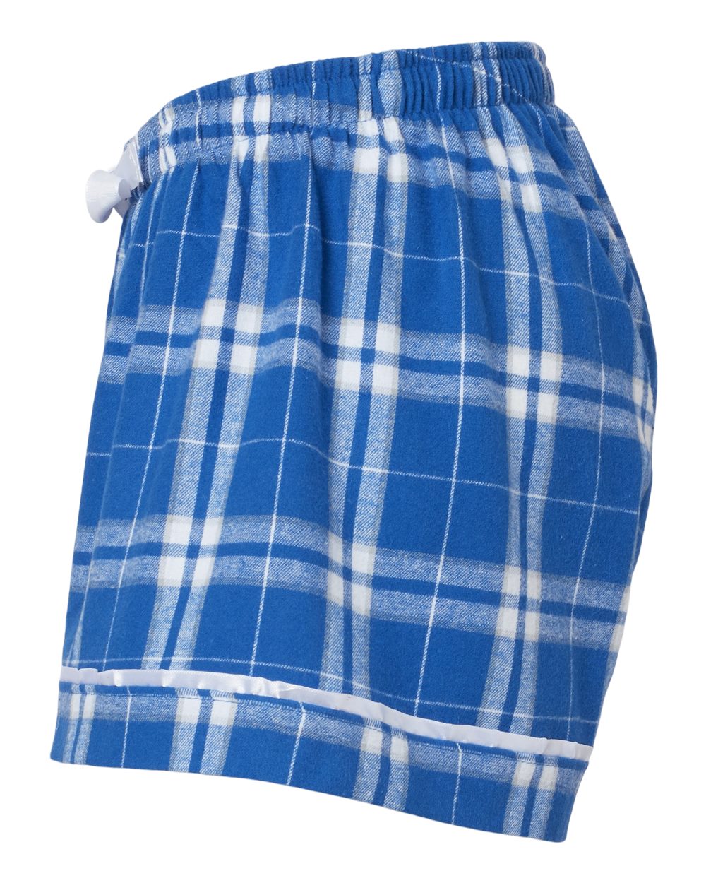 Women's Flannel Shorts - DirectSide - B14403141 - Royal/ Silver Plaid