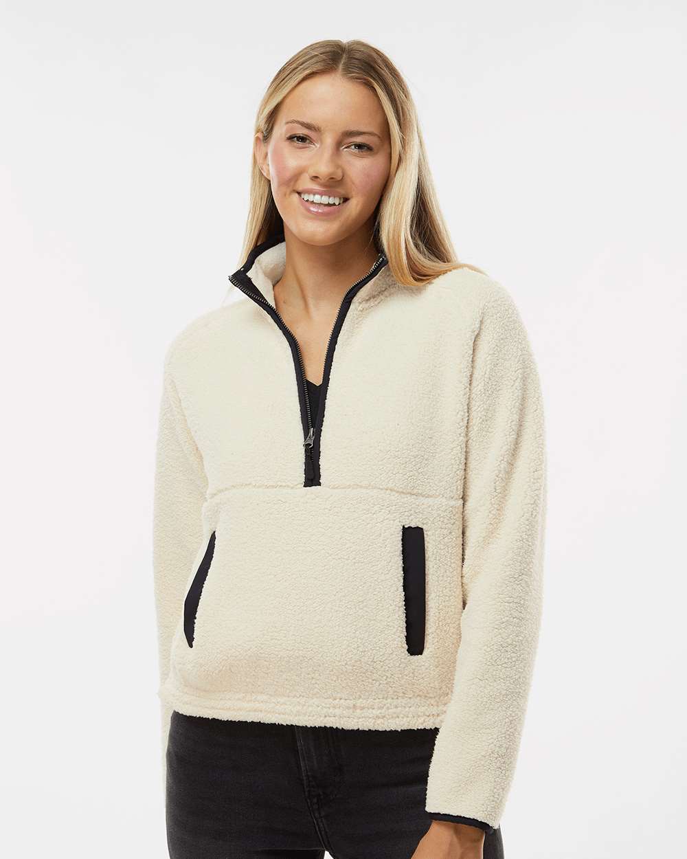 Women's Everest Half-Zip Pullover - OnModelFront - B14903241 - Natural/ Black