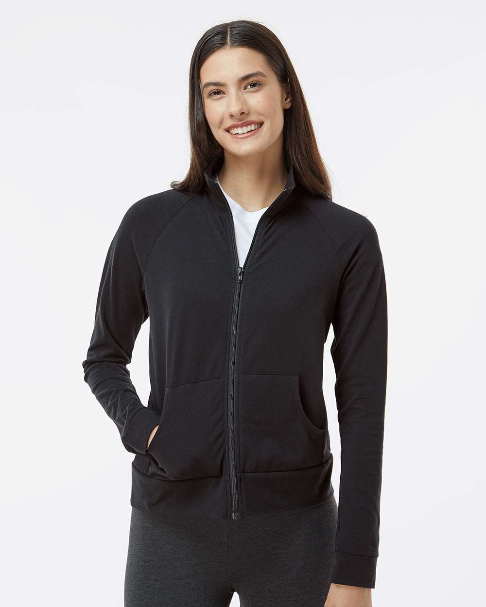 Women’s Full-Zip Practice Jacket - OnModelFront - B54603502 - Black