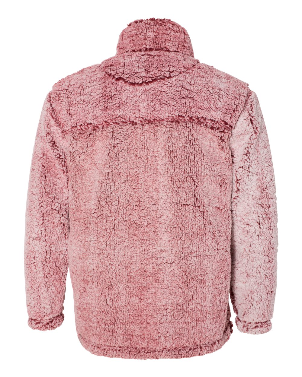 Unisex Sherpa Fleece Quarter-Zip Pullover - Back - B36703062 - Frosty Garnet