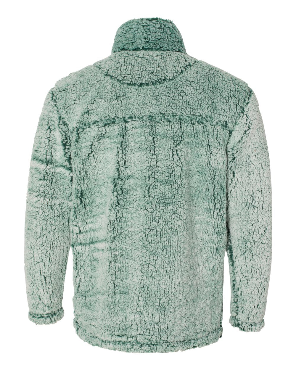 Unisex Sherpa Fleece Quarter-Zip Pullover - Back - B36703542 - Frosty Hunter