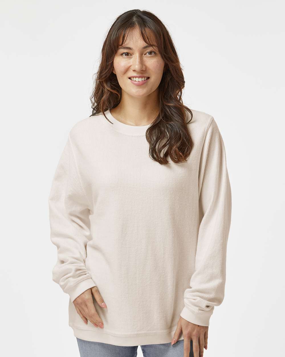 Unisex Corded Crew - OnModelFront - B05903242 - Natural