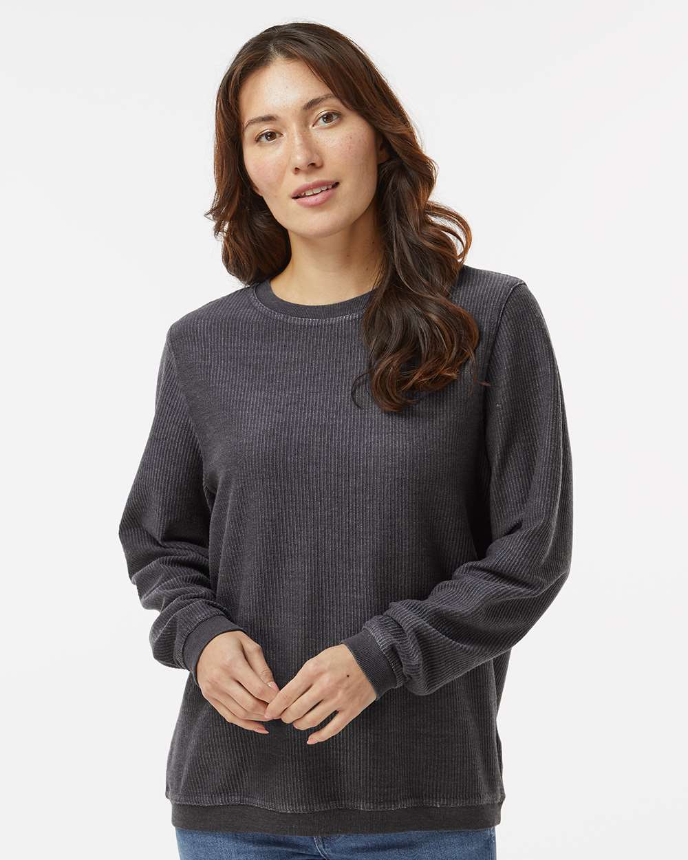 Unisex Corded Crew - OnModelFront - B05903502 - Black