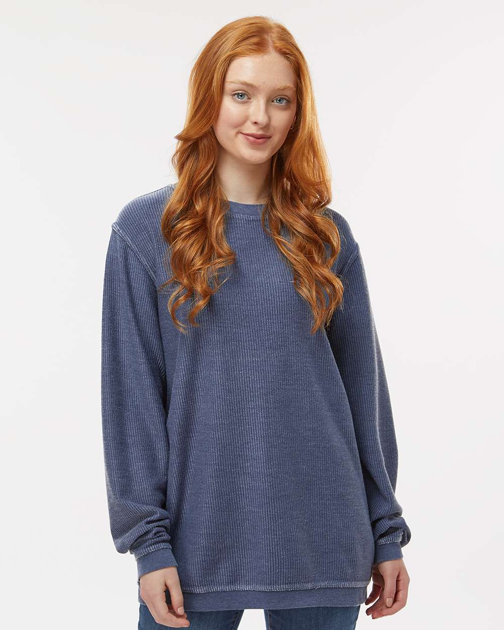 Unisex Corded Crew - OnModelFront - B05903752 - Navy