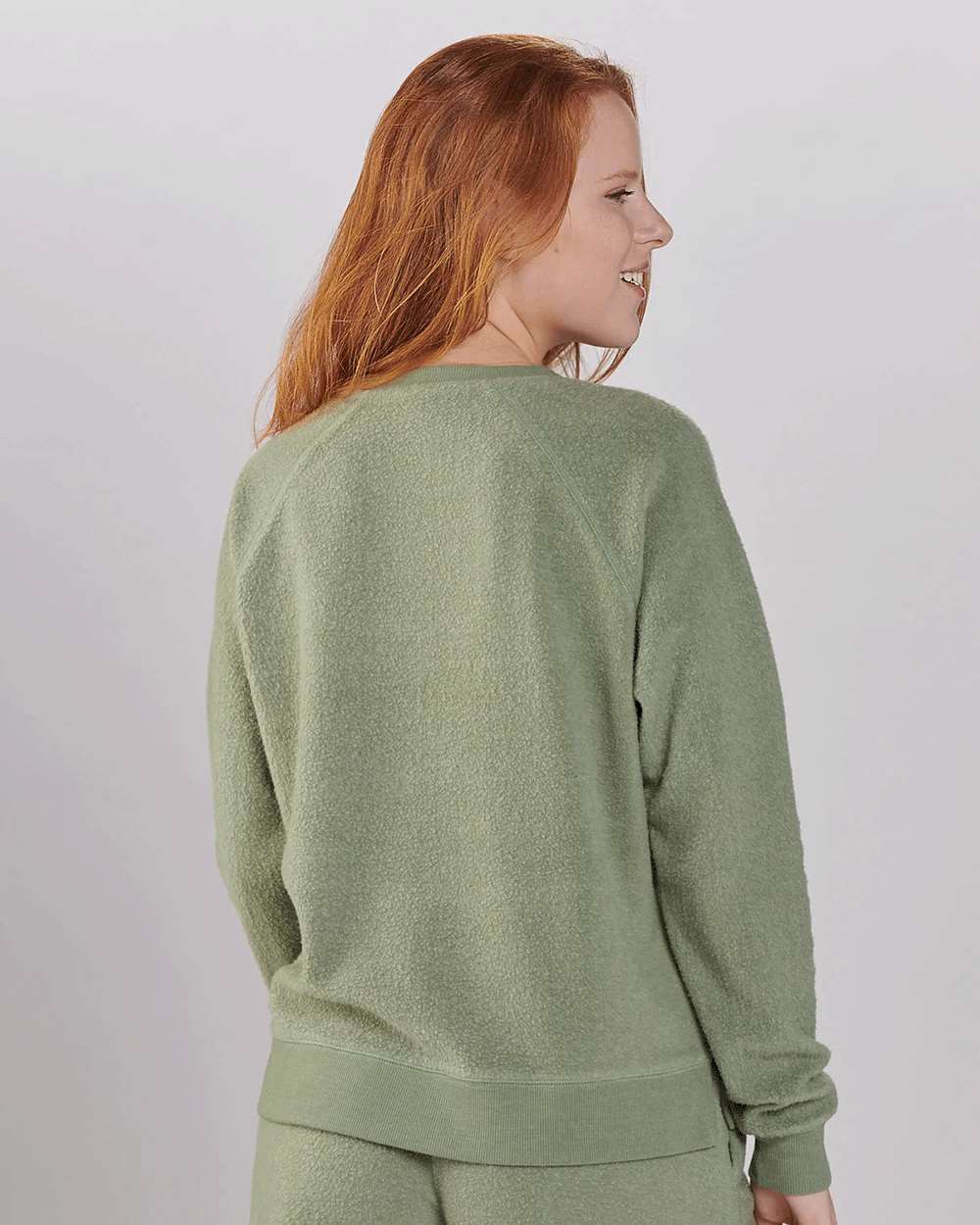 Women's Fleece Out Pullover - OnModelBack - B17703541 - Sage