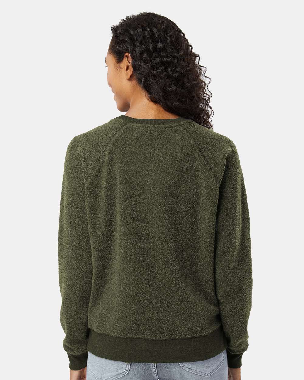 Women's Fleece Out Pullover - OnModelBack - B17703551 - Olive