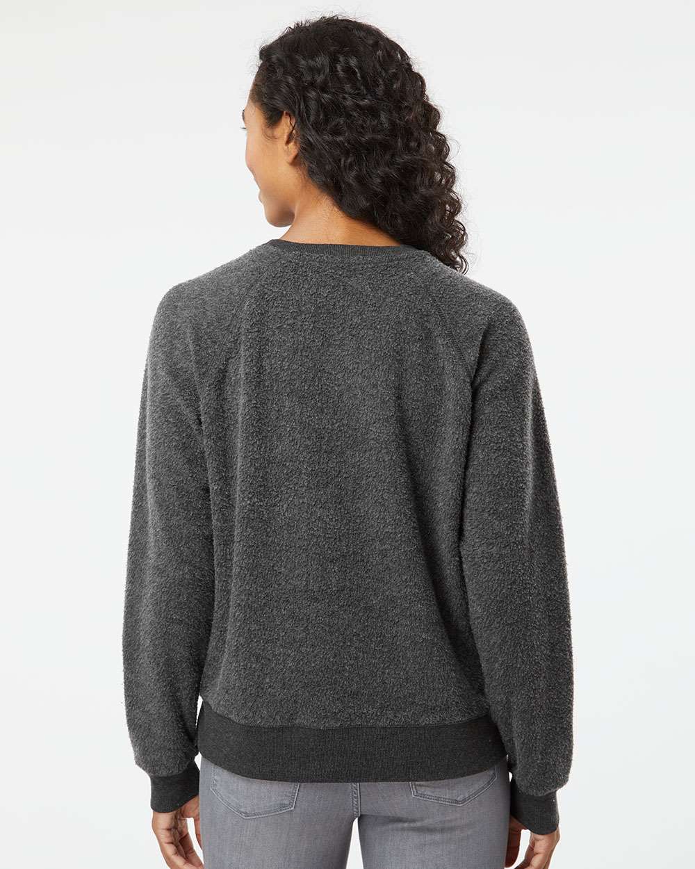Women's Fleece Out Pullover - OnModelBack - B17703591 - Charcoal