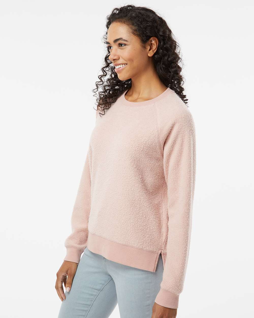 Women's Fleece Out Pullover - OnModelSide - B17703301 - Blush