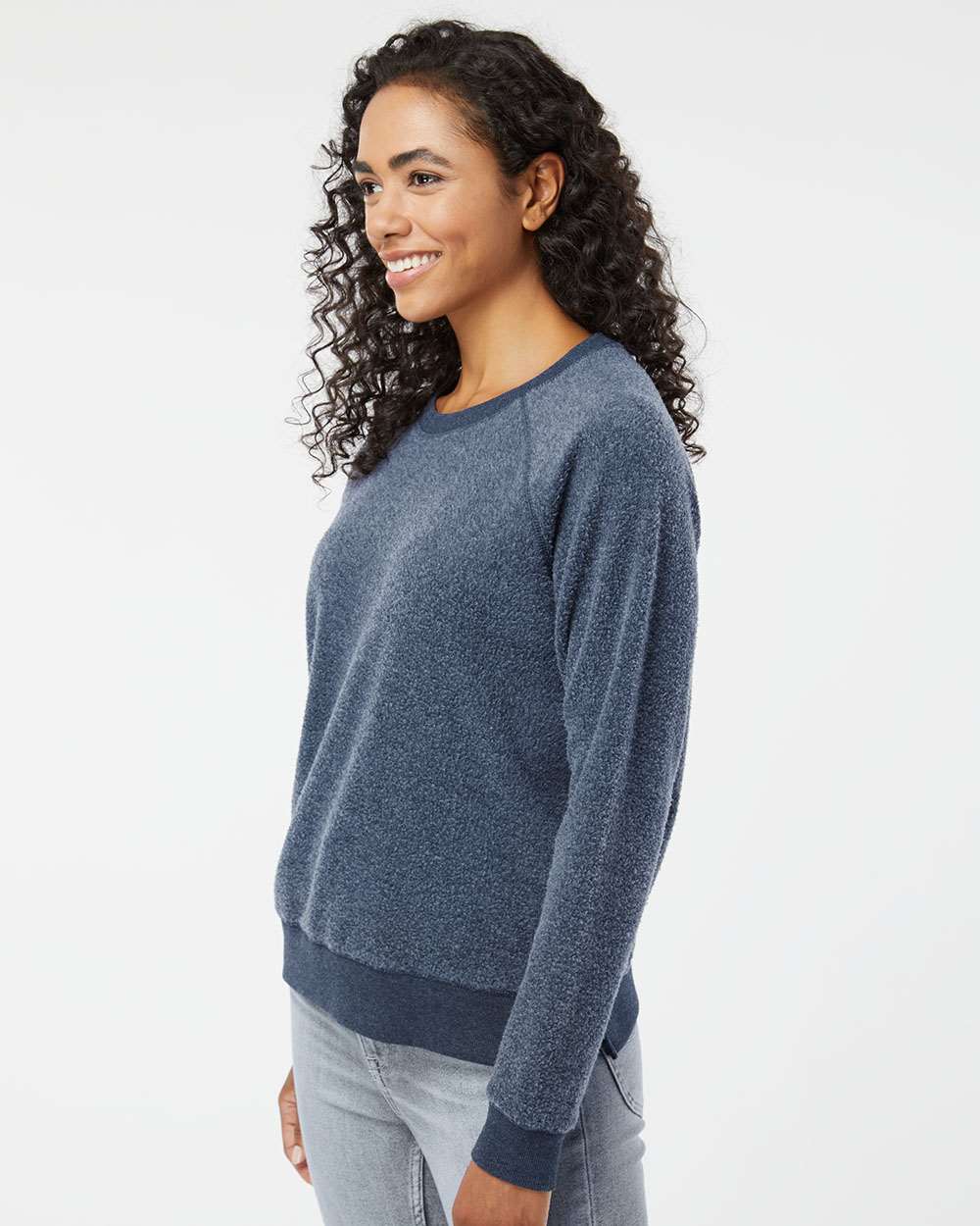 Women's Fleece Out Pullover - OnModelSide - B17703651 - Navy