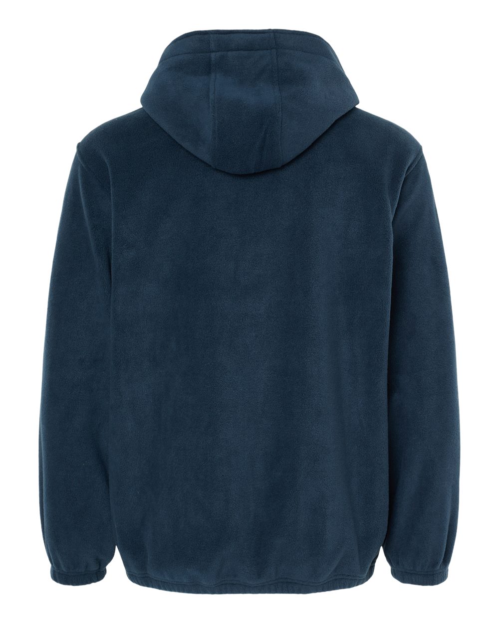 Men's Polar Fleece Quarter-Zip Hooded Pullover - Back - B16986653 - Navy