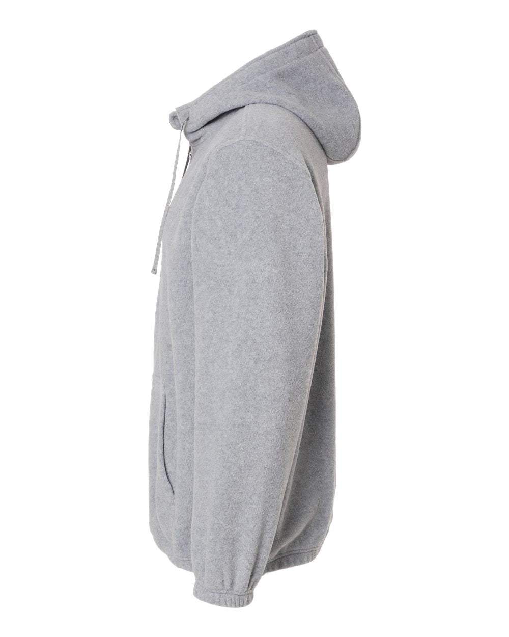 Men's Polar Fleece Quarter-Zip Hooded Pullover - DirectSide - B16986103 - Heather Grey