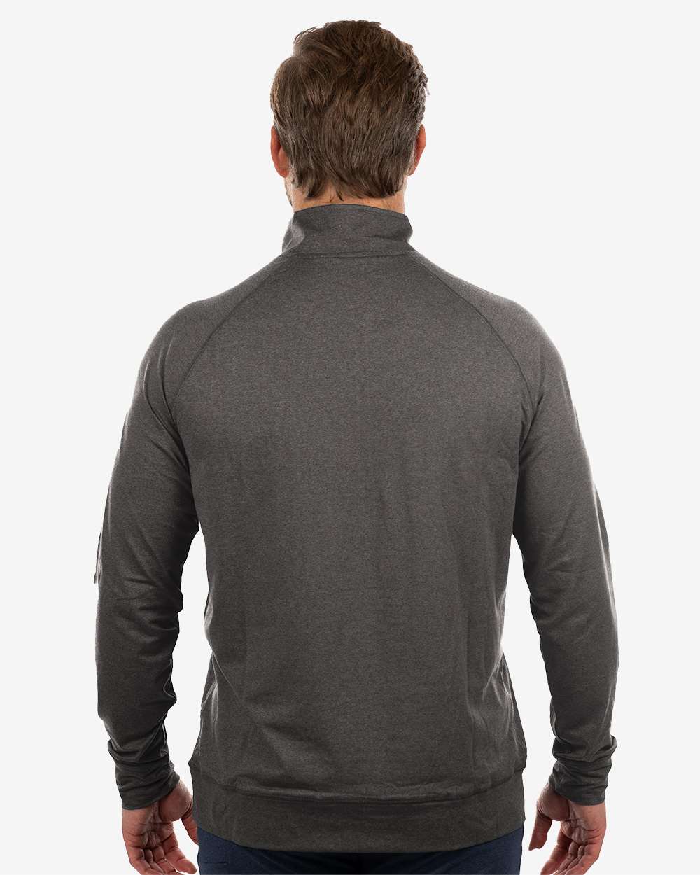 Men's Dawn to Dusk Quarter-Zip Pullover - OnModelBack - B00886583 - Heather Charcoal