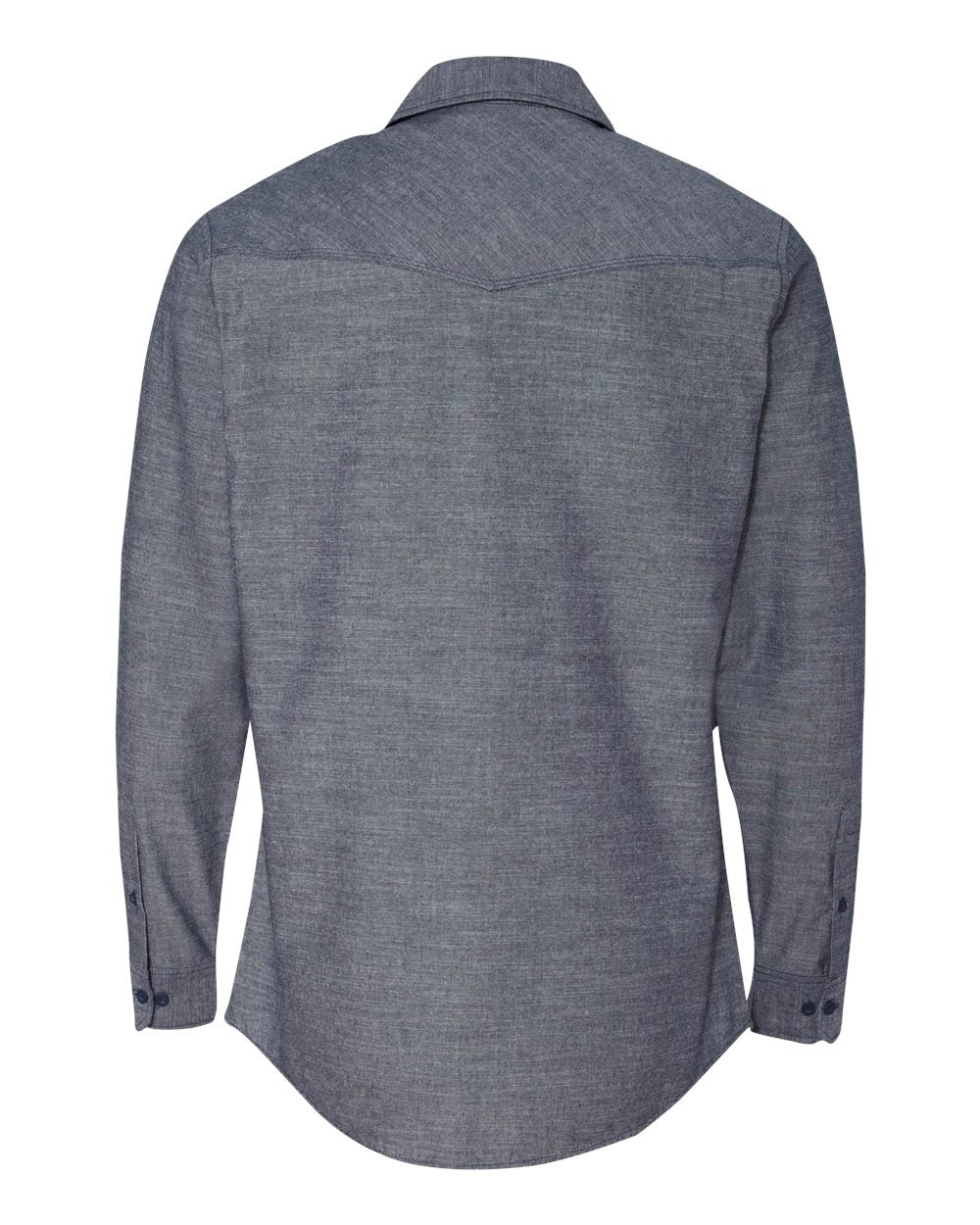 Men's Chambray Shirt - Back - B16486653 - Dark Denim
