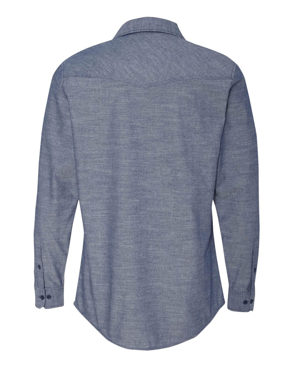 Men's Chambray Shirt - Back - B16486683 - Light Denim