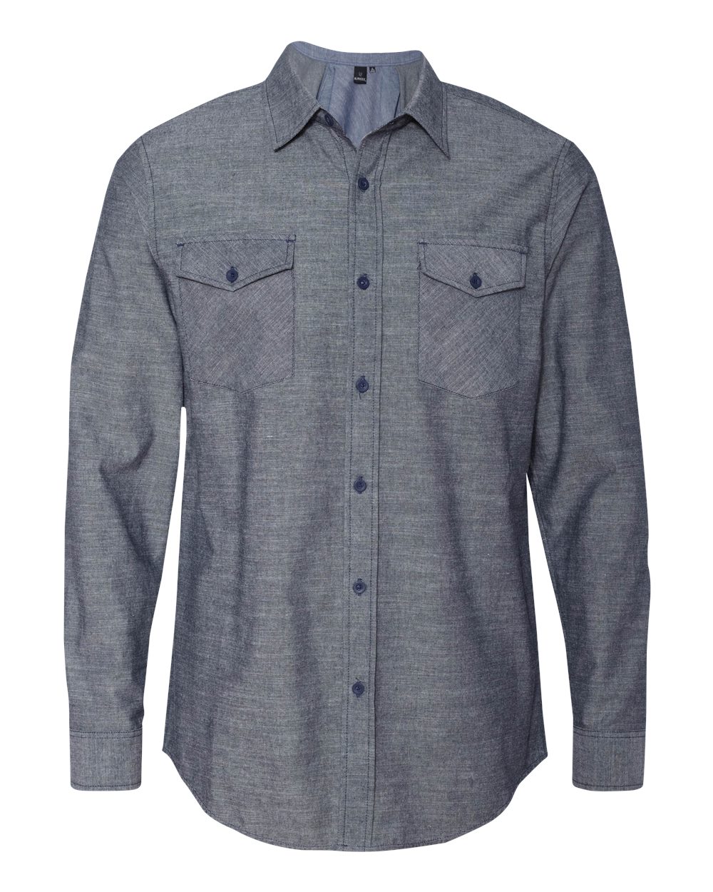 Men's Chambray Shirt - Front - B16486653 - Dark Denim