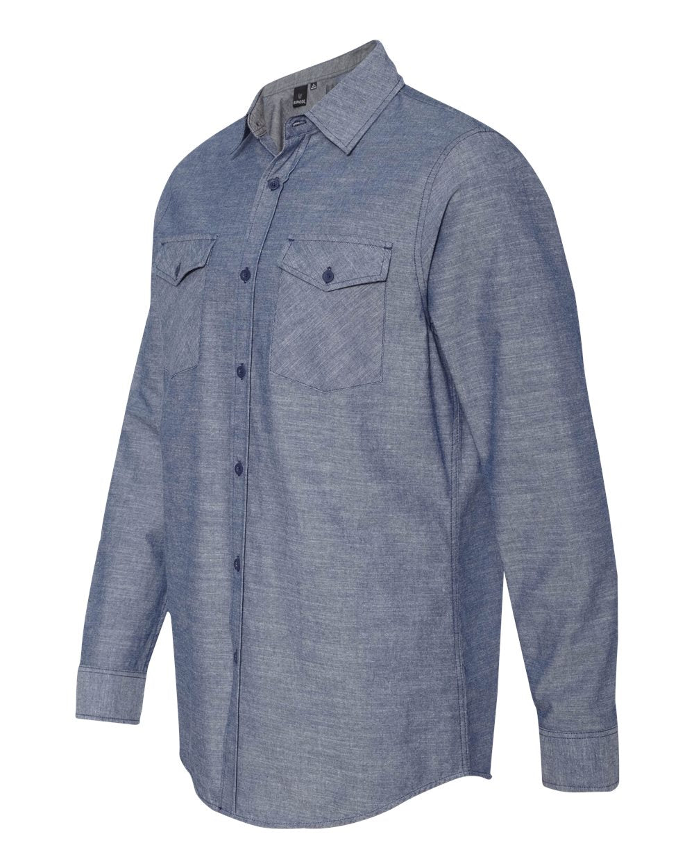 Men's Chambray Shirt - Side - B16486683 - Light Denim