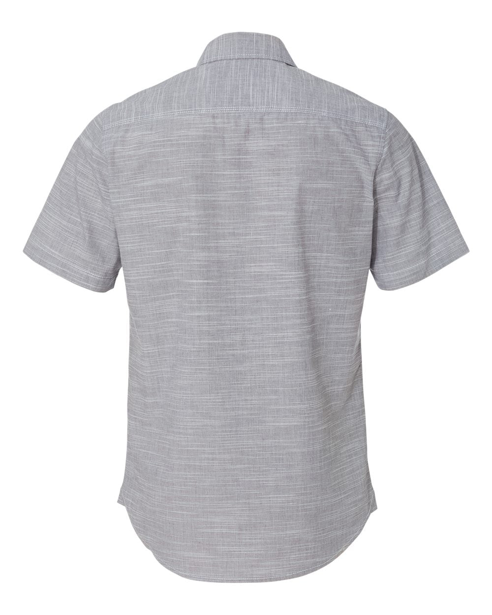 Men's Textured Solid Short Sleeve Shirt - Back - B16286503 - Black