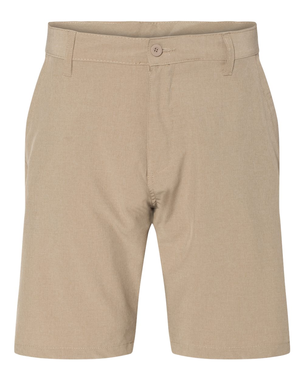 Men's Hybrid Stretch Shorts - Front - B13286770 - Khaki Heather