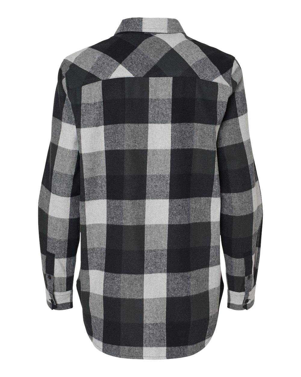 Women's Boyfriend Flannel - Back - B12986584 - Black/ Grey