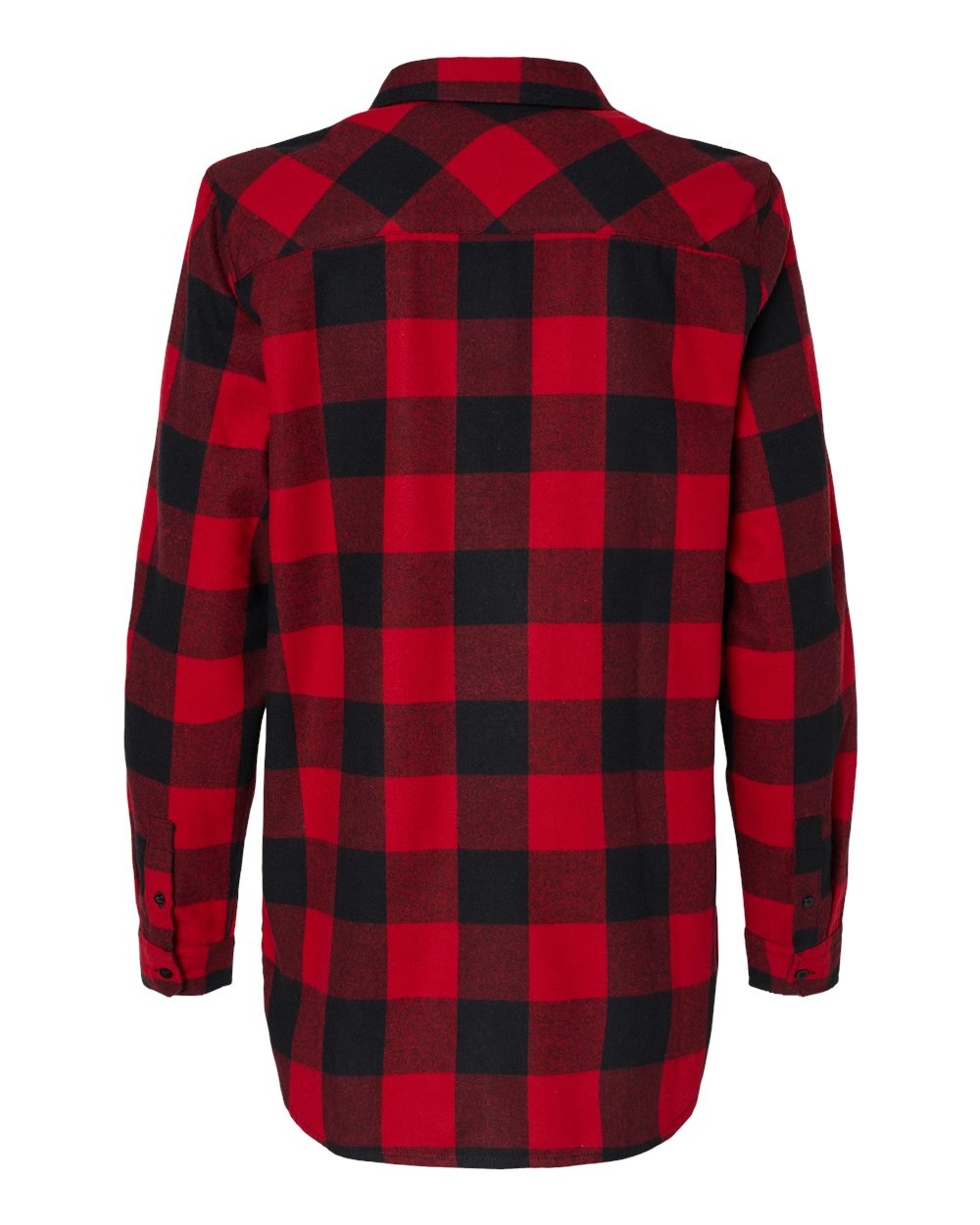Women's Boyfriend Flannel - Back - B12986723 - Red/ Black Buffalo